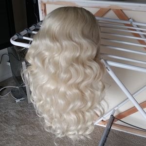 Platinum Blonde Wavy Synthetic Wig